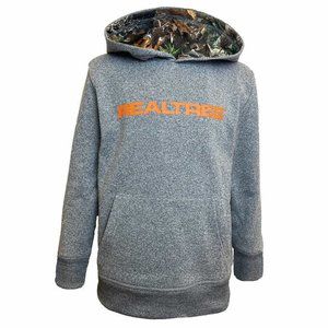 new! Realtree Youth men Boys long sleeve pockets Hoodie Light Gray Small (7/8)!!